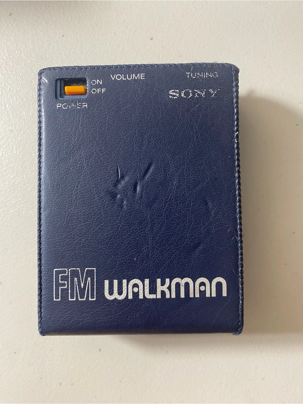 First model SONY FM WALKMAN Blue SRF-40 W FM 1980 Japan Tested Working